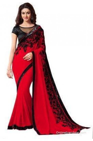 Elevate Women Embriodered, Embellished Fashion Chiffon Sari Elevate Women Embriodered, Embellished Fashion Chiffon Sari